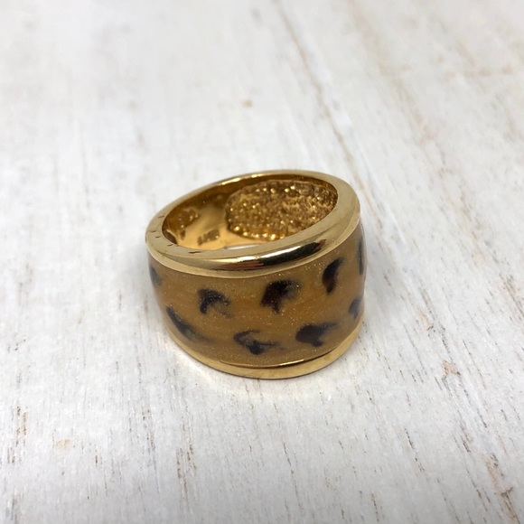 Sterling silver, gold overlay leopard print ring - Picture 6 of 9